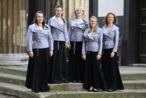 Embargoed to 0001 Wednesday July 27 EDITORIAL USE ONLY Ladies of the Monteverdi Choir wear new jackets designed by Dame Vivienne Westwood and Andreas Kronthaler at Henry Wood Hall in London.
